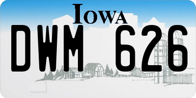 IA license plate DWM626