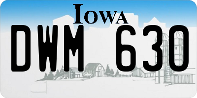 IA license plate DWM630