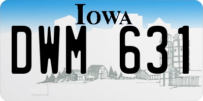 IA license plate DWM631