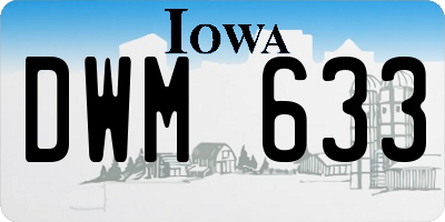 IA license plate DWM633