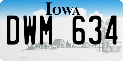 IA license plate DWM634