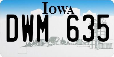 IA license plate DWM635