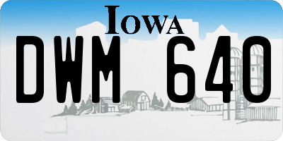 IA license plate DWM640