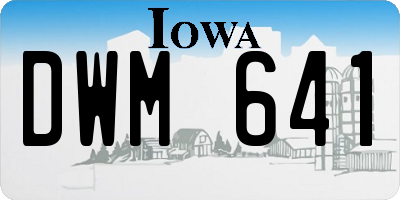 IA license plate DWM641