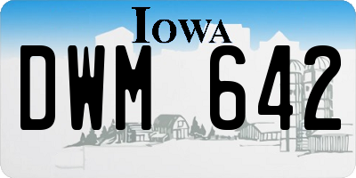 IA license plate DWM642