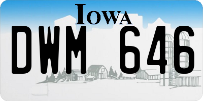 IA license plate DWM646