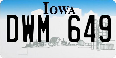 IA license plate DWM649