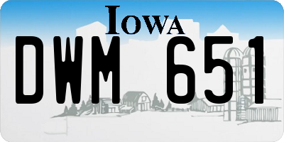 IA license plate DWM651