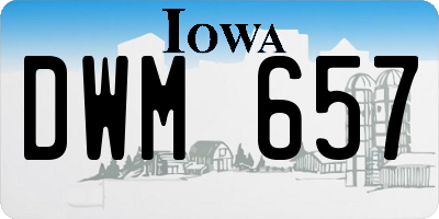 IA license plate DWM657