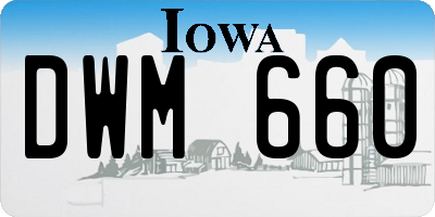 IA license plate DWM660