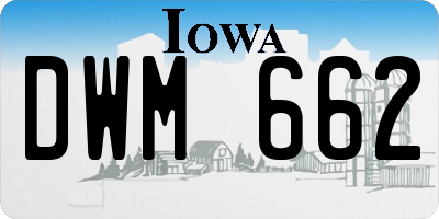 IA license plate DWM662