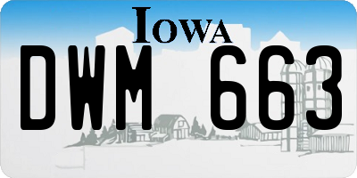 IA license plate DWM663