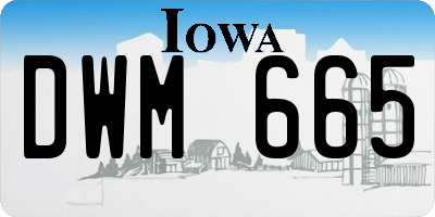 IA license plate DWM665