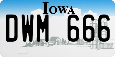 IA license plate DWM666
