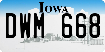 IA license plate DWM668