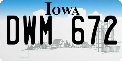 IA license plate DWM672