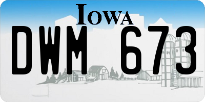 IA license plate DWM673