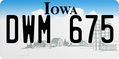 IA license plate DWM675