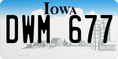 IA license plate DWM677