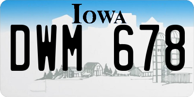 IA license plate DWM678