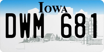 IA license plate DWM681