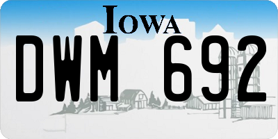 IA license plate DWM692