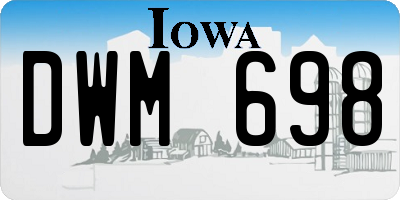 IA license plate DWM698