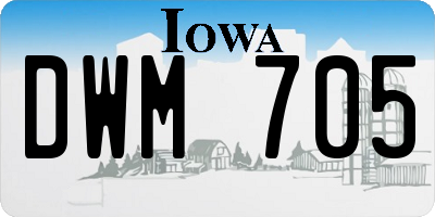 IA license plate DWM705