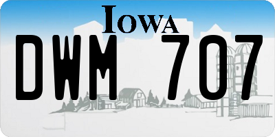 IA license plate DWM707