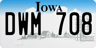 IA license plate DWM708
