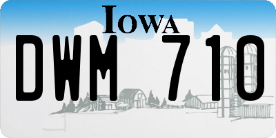 IA license plate DWM710