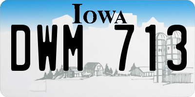 IA license plate DWM713