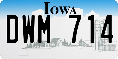 IA license plate DWM714