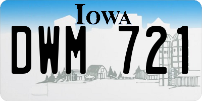IA license plate DWM721