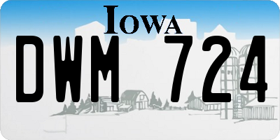 IA license plate DWM724