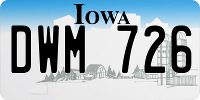 IA license plate DWM726