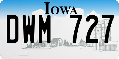 IA license plate DWM727