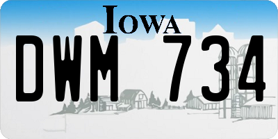 IA license plate DWM734