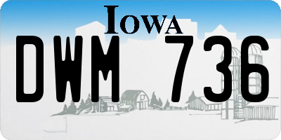 IA license plate DWM736