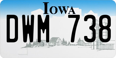 IA license plate DWM738