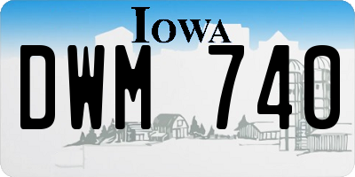 IA license plate DWM740