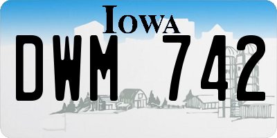 IA license plate DWM742
