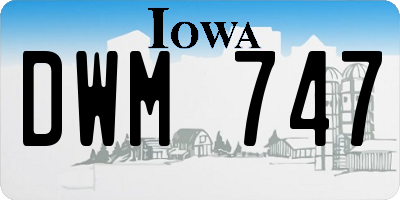 IA license plate DWM747