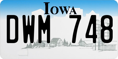 IA license plate DWM748