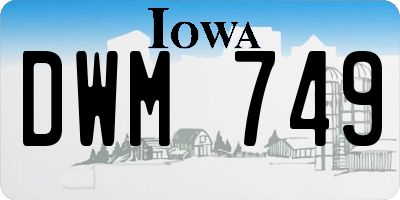 IA license plate DWM749