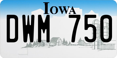 IA license plate DWM750