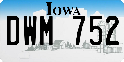 IA license plate DWM752