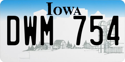 IA license plate DWM754