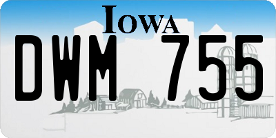 IA license plate DWM755
