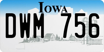 IA license plate DWM756